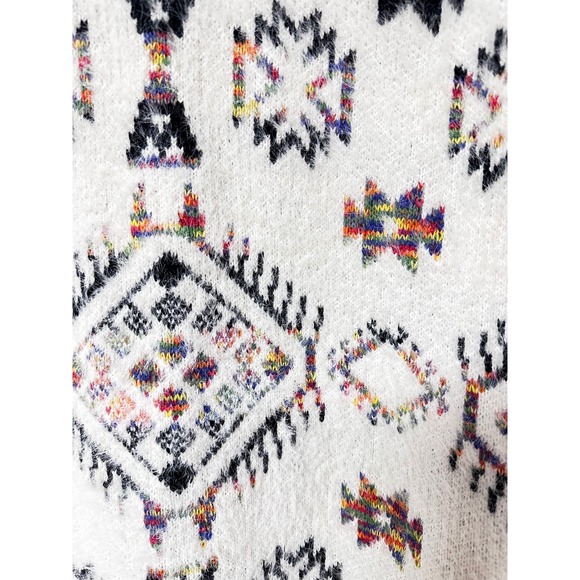 Agape Womens Southwestern Knit Oversized Cardigan Cream Multicolor Size M - Picture 5 of 5